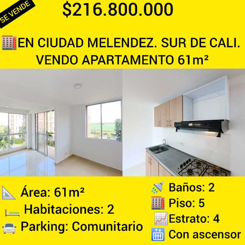 En Ciudad Melendez. Sur De Cali. Vendo Apartamento 61m²