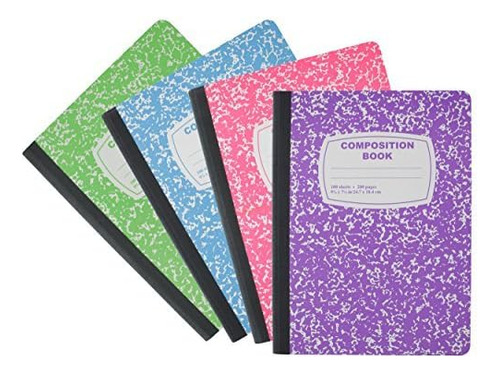 Composition Notebooks Wide Ruled Paper, Colored Marble ...