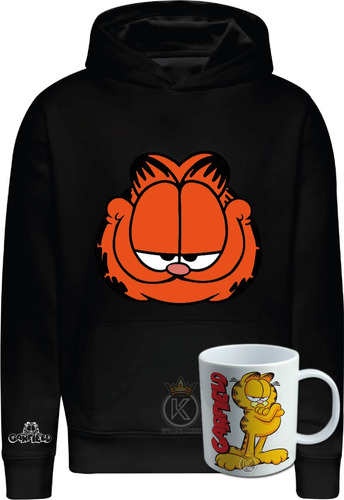 Poleron Garfield + Tazon - Gato - Lasaña - Estampaking