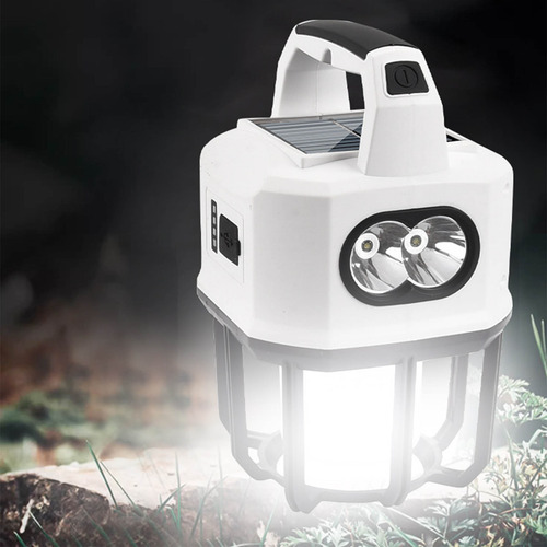 Lámpara Solar Q Para Acampar Al Aire Libre, Recargable Por U