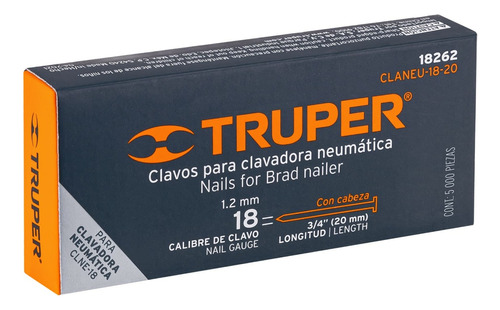 Clavos Para Clavadora Neumática Cal 18 3/4 Truper