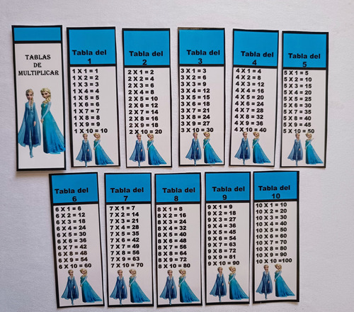 Tablas De Multiplicar De Frozen Digital Imprimible 