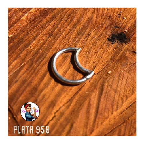 Piercing Luna En Plata Solida 950 - Industria Uruguaya