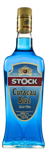 Licor fino Curaçau Blue Stock, botella de 720 ml