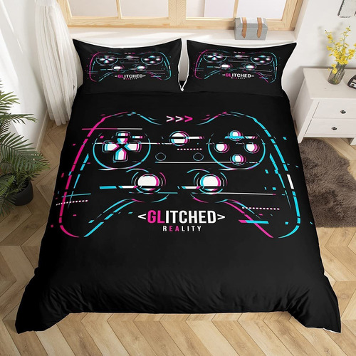 Juego De Cama Gamer Para Niños Full Modern Con Edredón Y