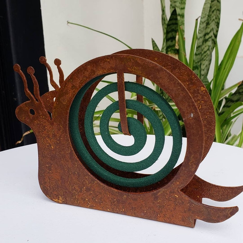 Imagen 3 de 9 de Porta Espiral Caracol Chapa Oxido Deco