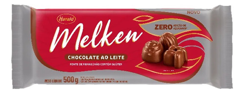 Chocolate Nobre Melken Ao Leite 500g Sem Adição De Açúcar