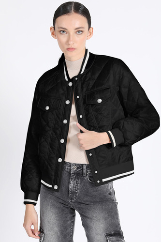 Parka Corta Bomber, Negro Liola