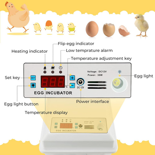 Powlab Incubadora De Huevos Totalmente Automática Para 16 Hu