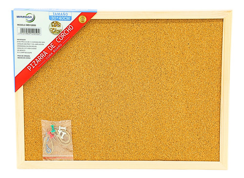 3pz Pizarrón Corcho Wangda Para Pared 60x90cm Kit Instalació