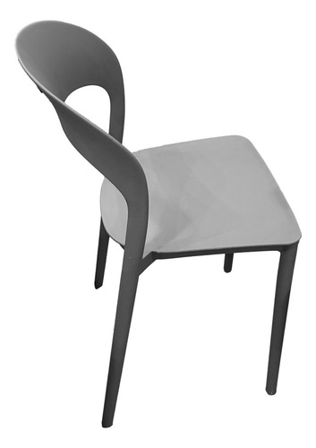 Silla Smile X4 Living Comedor En Polipropileno Gris