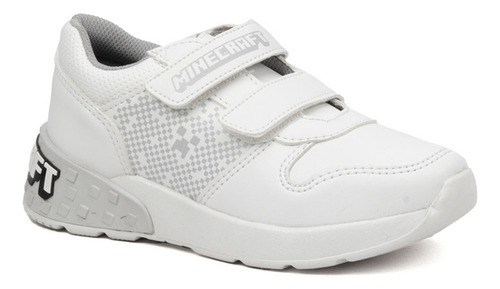 Tenis Niño Cómodo Minecraft Creeper Pixels Mi4090 Blanco