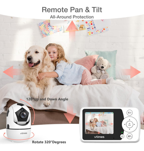 Monitor De Bebé Con Cámara Y Audio Vtimes, -blanco