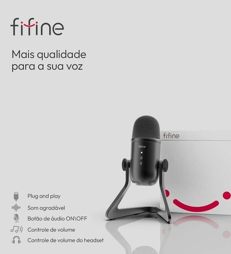 Microfone Condensador Cardioide Usb Fifine Profissional K678