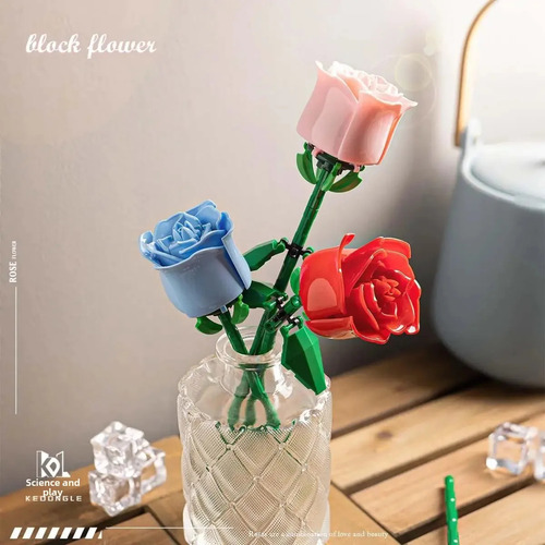 Una Sola Rosa Azul (bolsa), Compatible Con Lego Eternal Flow