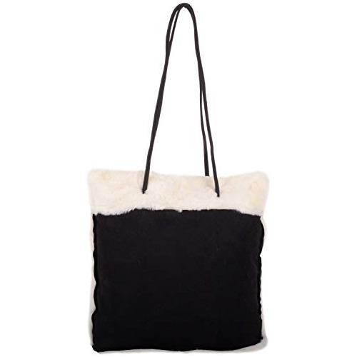 Mujer Grande Faux Sheepskin Tote/handbag/shoulder Bag Y8m8e