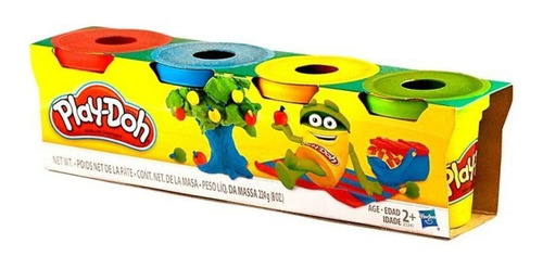 Imagen 1 de 1 de Masa Play Doh 4 Potes Rojo/azul/amarillo/verde