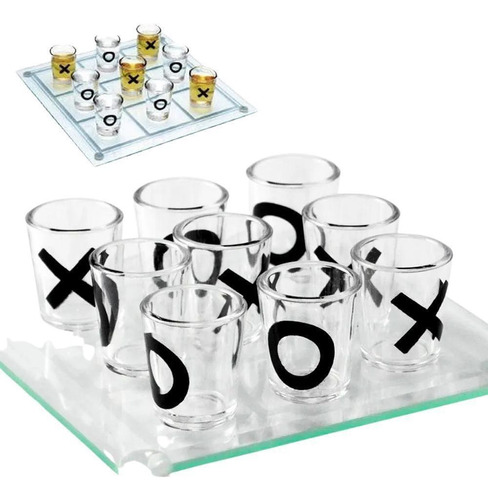 Jogo Da Velha Com Tabuleiro E 9 Copos Shot Para Drink