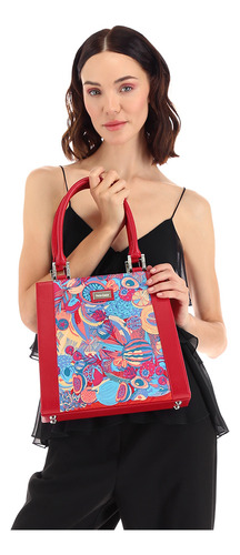 Bolsa Yaab Pineda Covalin Diseño Fruta Mexicana Color Rojo