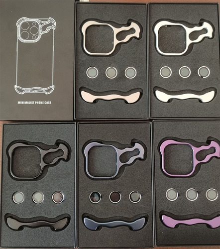 G Funda De Teléfono Con Marco De Metal Con Forma Para iPhone