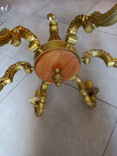 Araña Antigua De Bronce (Usado)