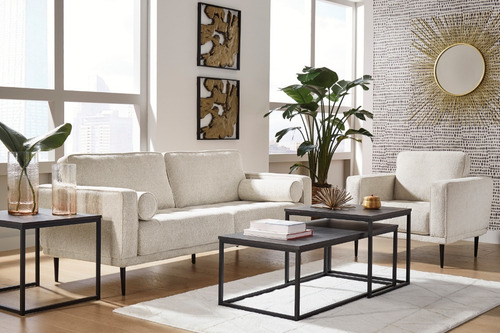 Sofá Y Loveseat Elegante Y Moderno, Sofá Blanco Minimalista