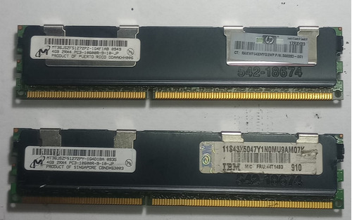 Memoria Hp Para Servidor Ddr3 4.0gb, 2rx4, 10600r