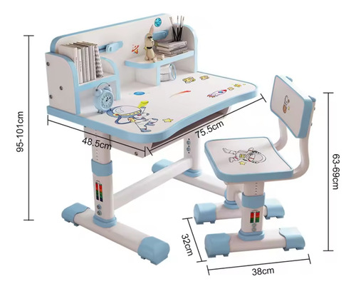 Juego De Escritorio Y Silla Infantil Ergonómico Ajustable