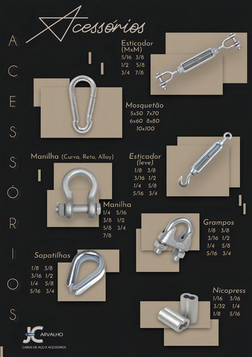 30m Cabo De Aço 1/8 6x7 Alma Aço Inox 3,2mm Resistente Água