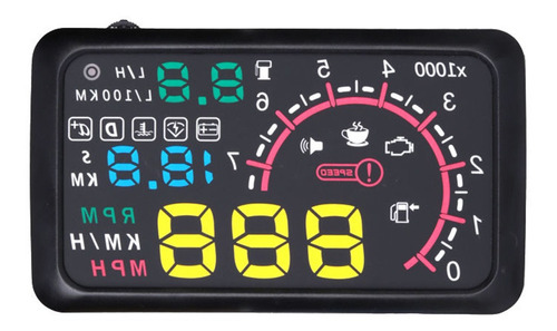 Pantalla Frontal Car Hud De 5.5 Km/h Y Mph Aviso De Exceso D