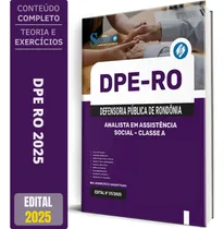 Comprar Apostila Dpe Ro - Analista Em Assistência Social - Classe A
