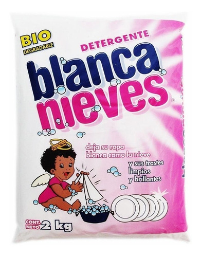 Caja Detergente Blanca Nieves 10 Bolsas De 2 Kilos