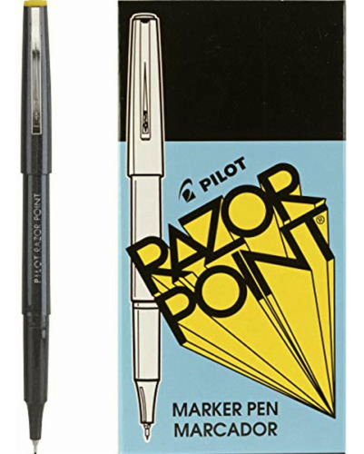 Pilot Razor Point Marcador Stick Bolígrafos, Punta Extra Color Negro