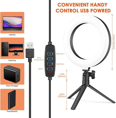 16cm Anillo De Luz Con Clip De Luz Portátil Para Zoom Selfie