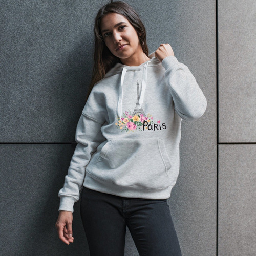 Imagen 3 de 4 de Buzo Hoodie Capucha Paris Paises Y Ciudades Unisex Y Niños