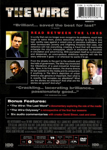 The Wire Bajo Escucha Temporada 5 Cinco Quinta Importada Dvd