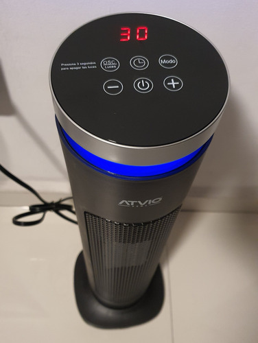 Calefactor De Torre Eléctrico 60 Cm Con Luz Ambiental 1500w