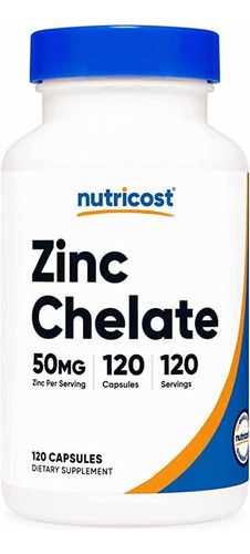 Zinc Quelato Chelated 50mg 120 Capsulas Quelado Sabor Unflavoured