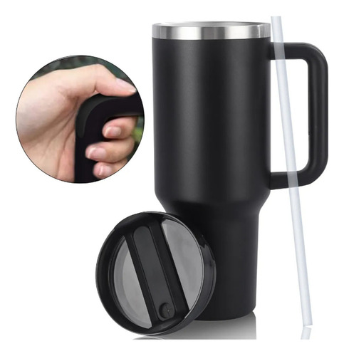 Bextsrack Termo De Acero Inoxidable Premium De 1180 Ml (40 Oz) Mantiene Bebidas Calientes O Frías, Duradero, A Prueba De Fugas, Ideal Para Viajes, Oficina Y Llevar En El Auto (negro)