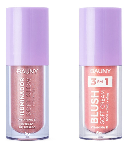 Bauny Kit Iluminador Líq Sunny 5g + Blush Líq Magic 5g