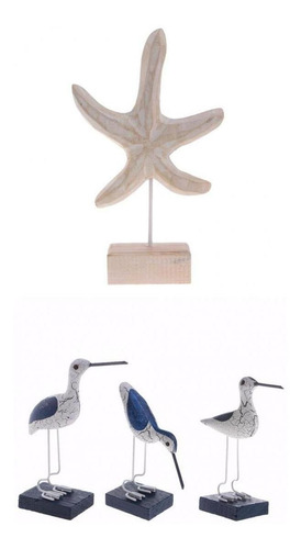 Pájaro De Mar Estrella De Mar Madera Adornos Estilo