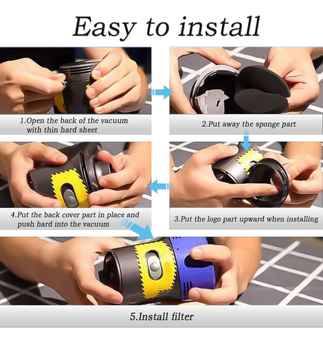 Recambio De Filtro Y Cubierta De Motor Compatible Con Dys...