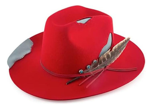 Femsée Sombrero Vaquero Vintage Mujer 100% Lana Australiana