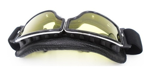 Óculos Moto Proteção Capacete Aberto Café Racer Amarelo