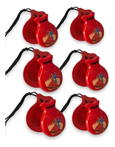 Castañuelas De Madera Flamencas X6