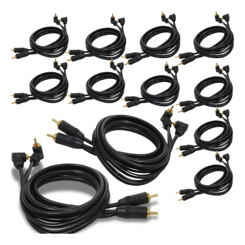 12 Cabo Rca 1 Metro Technoise Série 100 Pro Conector L Preto