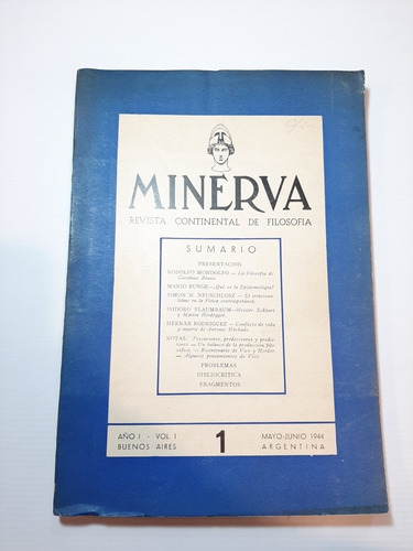 Antigua Revista Minerva Año 1. Vol 1 1944 Argentina Ro 1458