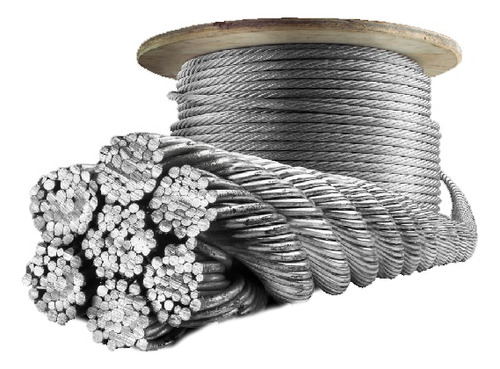 Cable De Acero Galvanizado 3mm 1x7 Rienda 100mts