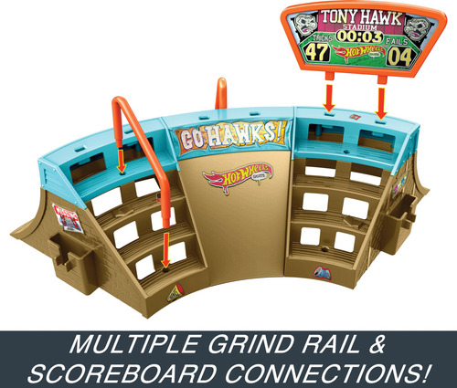 Hot Wheels Skate Stadium Playset Tony Hawk Con Diapasón Y Za Color