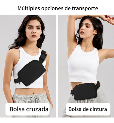 2 Cangureras Multiusos Impermeable Naisieka 2YB Color Negro/Caqui